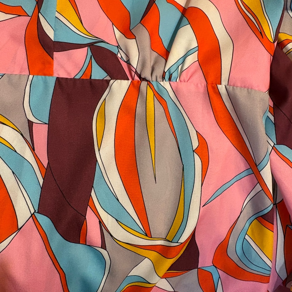 Chic Colorful Swirl Pattern Blouse - Picture 3 of 4